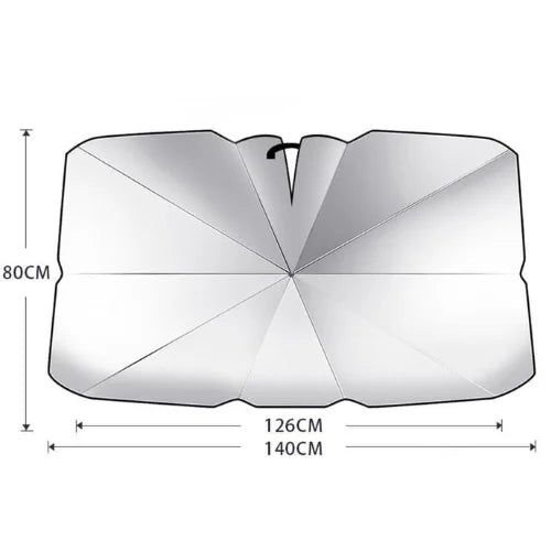 Foldable Car Windshield Sun Shade Umbrella – UV Protection Heat Blocker Sunshade for Cars Interior Protection