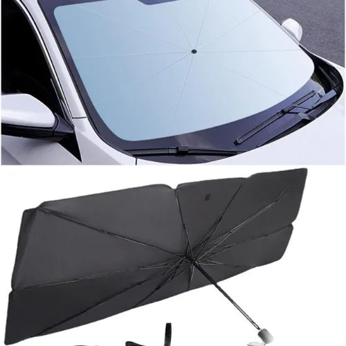 Foldable Car Windshield Sun Shade Umbrella – UV Protection Heat Blocker Sunshade for Cars Interior Protection