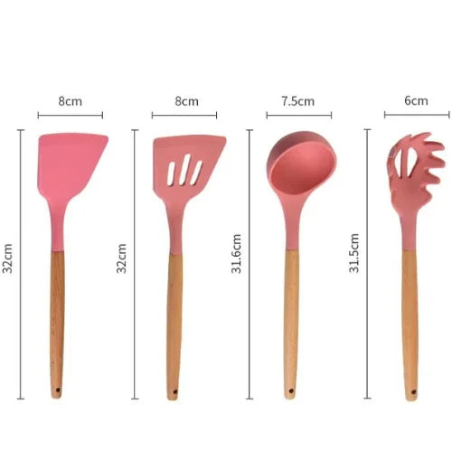 12 Pieces Silicone Utensils Set – Non-Stick Kitchen Cooking Tools