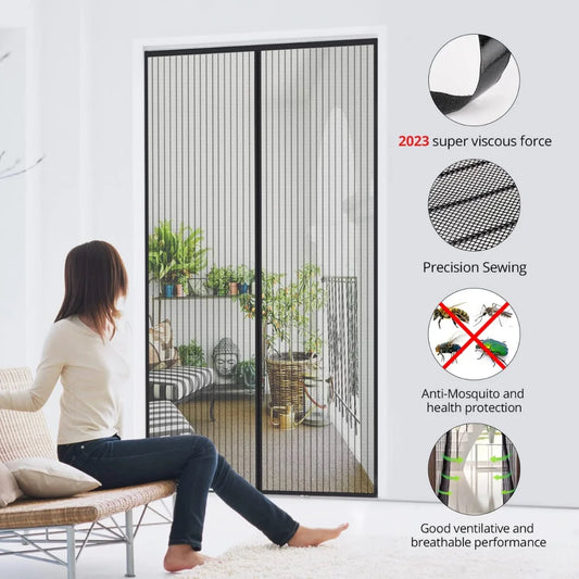 Magnetic Screen Door Mesh Curtain – Fly Insect Protection for Home, Balcony & Patio Doors
