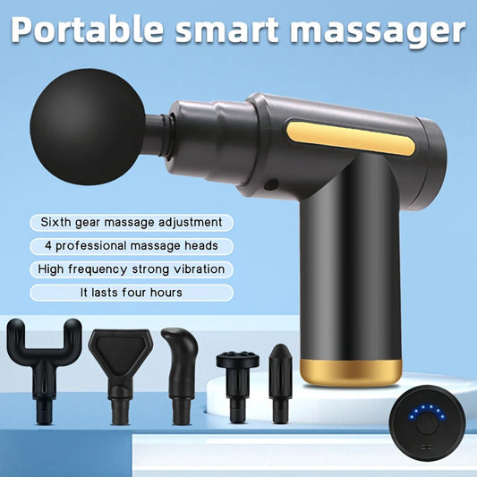 Electric Muscle Massage Gun – Portable 4 in 1 Deep Muscle Massager for Pain Relief & Recovery