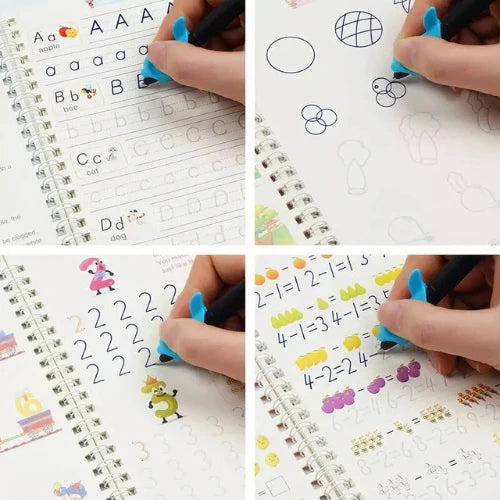 Magic Practice Copybook Set – Preschool Alphabet, Numbers, Math & Drawing Handwriting Workbooks for Kids Ages 3+