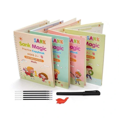 Magic Practice Copybook Set – Preschool Alphabet, Numbers, Math & Drawing Handwriting Workbooks for Kids Ages 3+