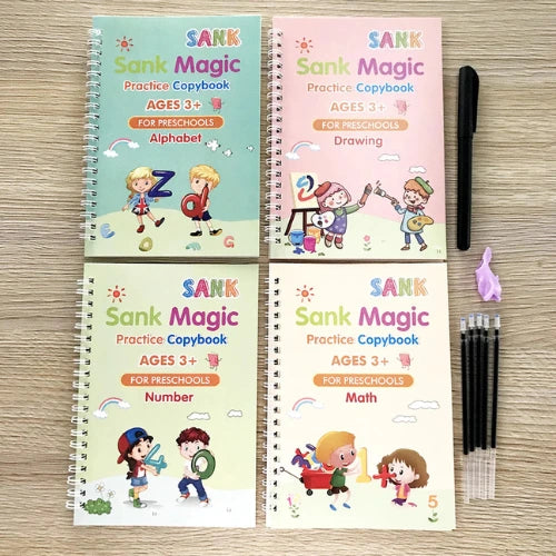 Magic Practice Copybook Set – Preschool Alphabet, Numbers, Math & Drawing Handwriting Workbooks for Kids Ages 3+