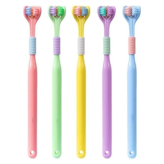 Three Sided Toothbrush with Soft Bristles – 360° Deep Cleaning, Gum Care, Replaceable Heads, Toothbrush for Adults & Kids