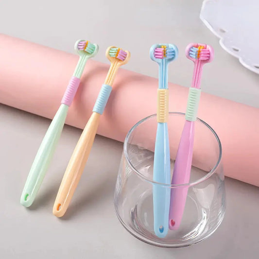 Three Sided Toothbrush with Soft Bristles – 360° Deep Cleaning, Gum Care, Replaceable Heads, Toothbrush for Adults & Kids