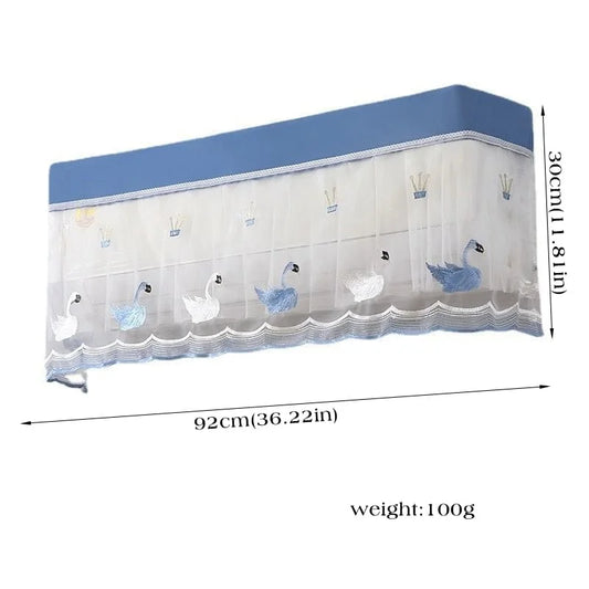 Dust-Proof Mesh Design Split AC Cover – Elegant Net & Lace Design