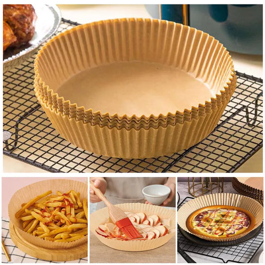 50PCS Air Fryer Disposable Parchment Paper Liners – Non-Stick, Oil-Proof Baking Mats