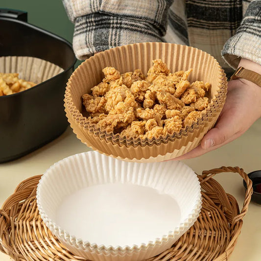 50PCS Air Fryer Disposable Parchment Paper Liners – Non-Stick, Oil-Proof Baking Mats