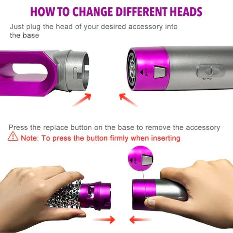 5-in-1 Electric Hair Styling Kit – Hair Dryer, Curling & Hot Air Brush