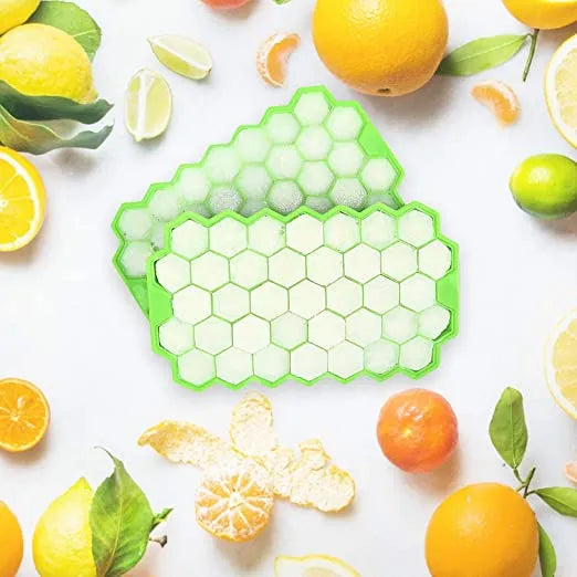 Silicone Honeycomb Ice Cube Tray with Lid