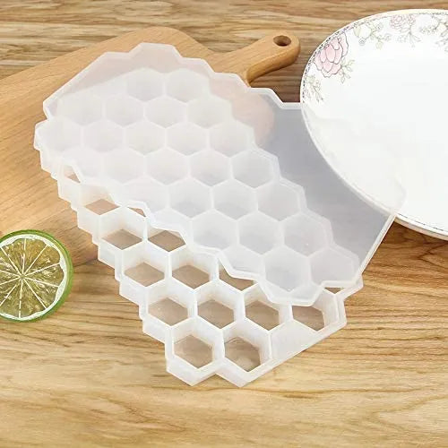 Silicone Honeycomb Ice Cube Tray with Lid