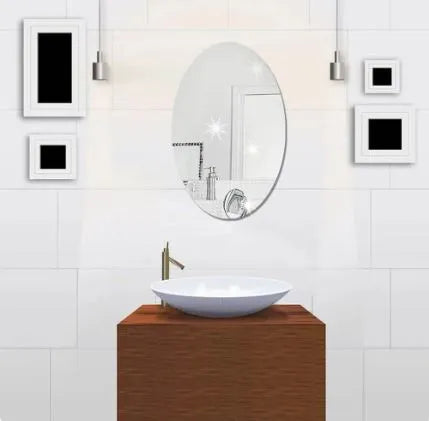 Oval Shape Flexible Self Adhesive Non-Glass Mirror Sticker