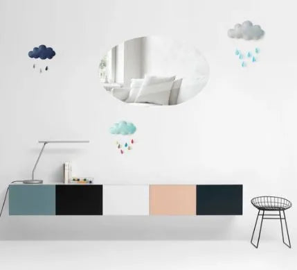 Oval Shape Flexible Self Adhesive Non-Glass Mirror Sticker