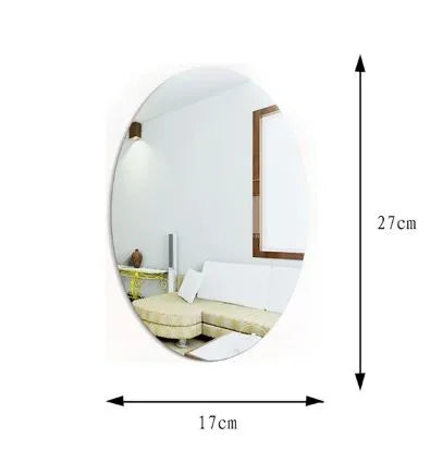 Oval Shape Flexible Self Adhesive Non-Glass Mirror Sticker
