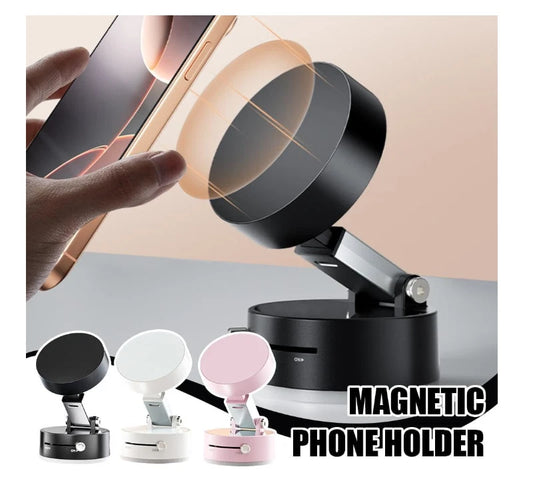 Vacuum Suction Car Phone Holder – Lightweight, Foldable & Strong Grip Mount