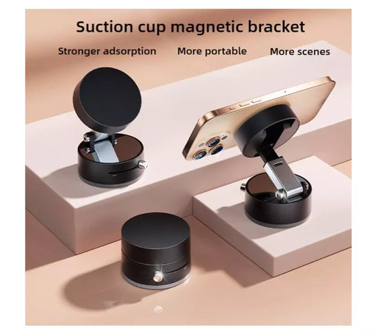 Vacuum Suction Car Phone Holder – Lightweight, Foldable & Strong Grip Mount