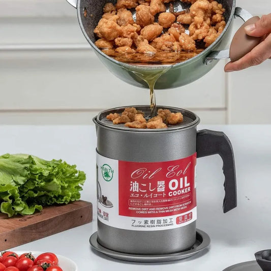 Oil Filter Cooker Pot – Stainless Steel Grease Separator & Storage