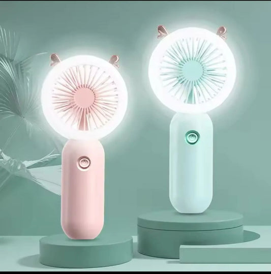 USB Rechargeable Mini Portable Fan – Handheld Fan with Night Light