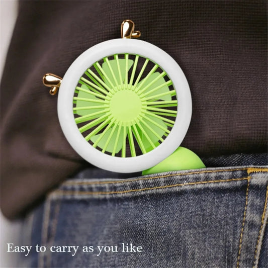 USB Rechargeable Mini Portable Fan – Handheld Fan with Night Light