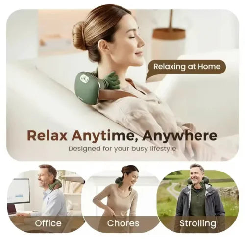 Electric Neck & Shoulder Massager with Heat – Deep Tissue 3D Kneading Hand Massage for Pain Relief & Relaxation