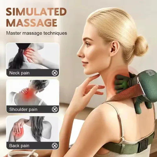 Electric Neck & Shoulder Massager with Heat – Deep Tissue 3D Kneading Hand Massage for Pain Relief & Relaxation