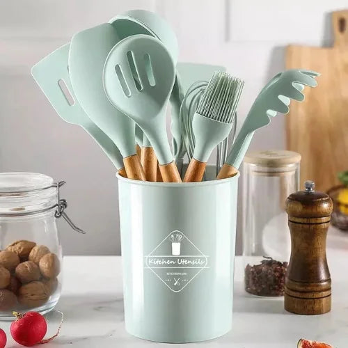 12 Pieces Silicone Utensils Set – Non-Stick Kitchen Cooking Tools