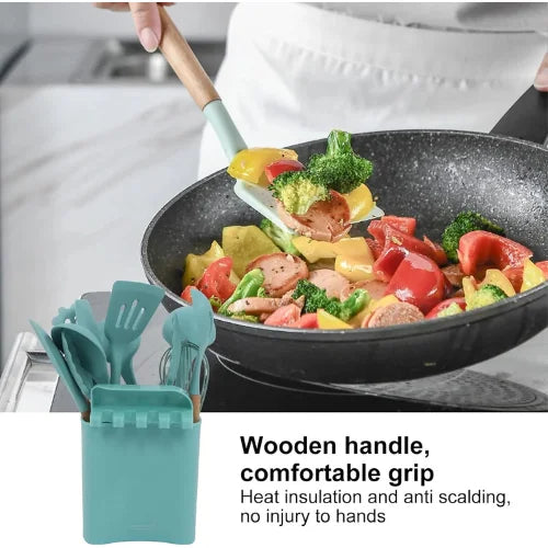 12 Pieces Silicone Utensils Set – Non-Stick Kitchen Cooking Tools