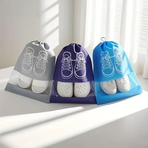 Travel Shoe Storage Bag with Transparent Window – Waterproof Drawstring Shoe Organizer for Travel & Closet