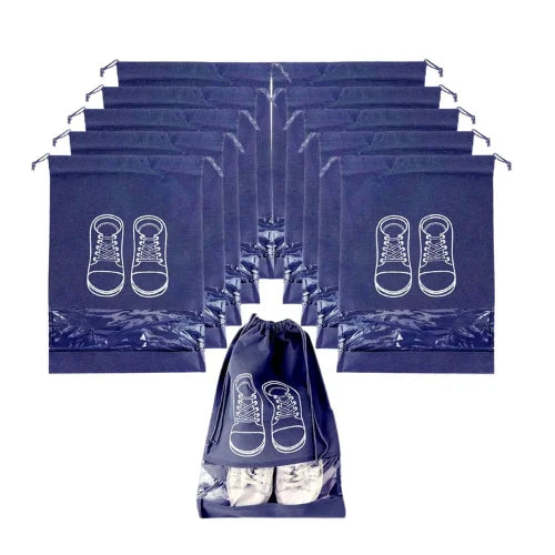 Travel Shoe Storage Bag with Transparent Window – Waterproof Drawstring Shoe Organizer for Travel & Closet