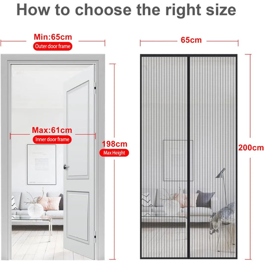 Magnetic Screen Door Mesh Curtain – Fly Insect Protection for Home, Balcony & Patio Doors