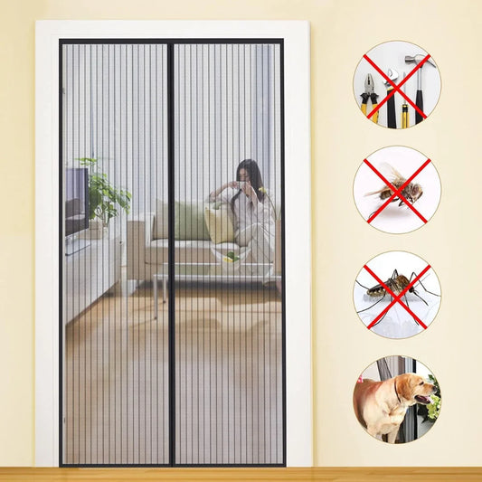 Magnetic Screen Door Mesh Curtain – Fly Insect Protection for Home, Balcony & Patio Doors