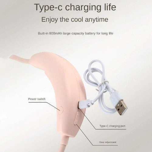 Portable Rechargeable Neck Fan – Hands Free USB Cooling Fan