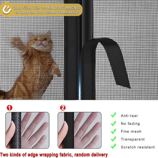 Magnetic Screen Door Mesh Curtain – Fly Insect Protection for Home, Balcony & Patio Doors