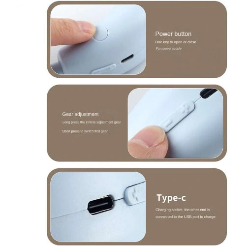 Portable Rechargeable Neck Fan – Hands Free USB Cooling Fan