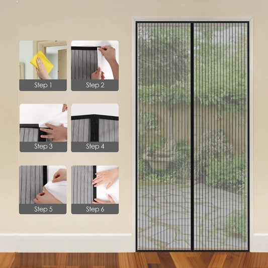 Magnetic Screen Door Mesh Curtain – Fly Insect Protection for Home, Balcony & Patio Doors