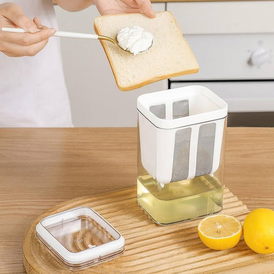Greek Yogurt Maker 1100ml with Lid | Homemade Yogurt Strainer
