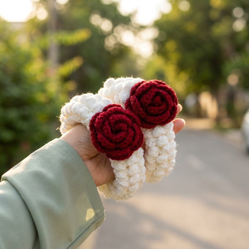 Handmade Crochet Floral Gajra