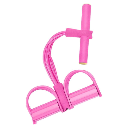 Portable 4 Tube Tummy Trimmer Pedal Resistance Band – Home Gym Fitness Equipment for Men & Women