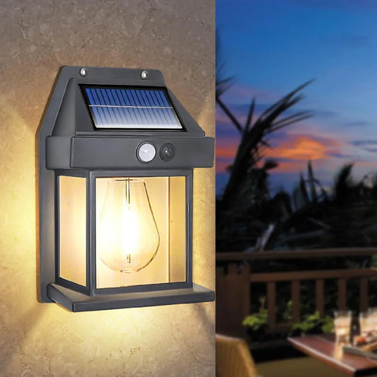 Solar Motion Sensor Outdoor Wall Light – Large Waterproof LED Lamp for Garden, Patio & Pathway
