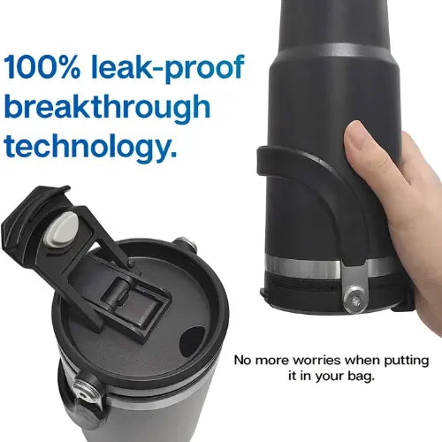 Vacuum Insulated Water Bottle – Stainless Steel Travel Mug, Leakproof Coffee Tumbler for Hot & Cold Drinks