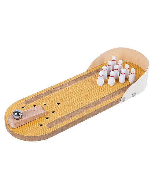 Mini Table Wooden Bowling Game – Portable Desktop Toy for Family Fun