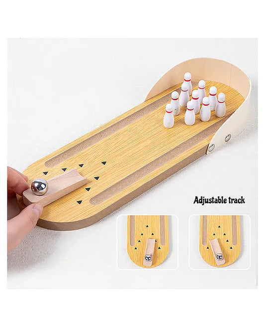 Mini Table Wooden Bowling Game – Portable Desktop Toy for Family Fun
