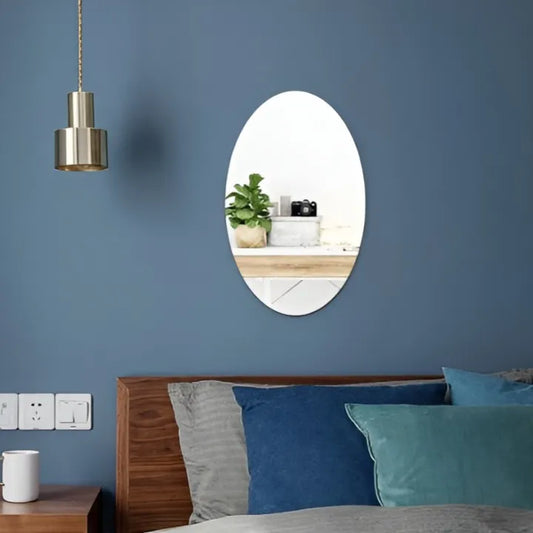 Oval Shape Flexible Self Adhesive Non-Glass Mirror Sticker