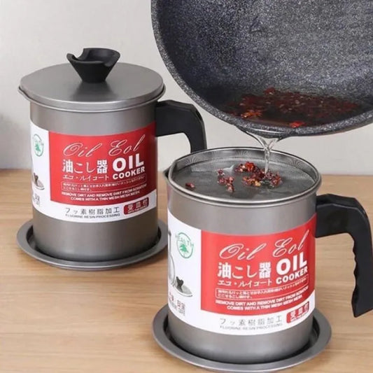 Oil Filter Cooker Pot – Stainless Steel Grease Separator & Storage