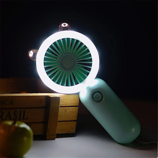 USB Rechargeable Mini Portable Fan –  Handheld Fan with Night Light