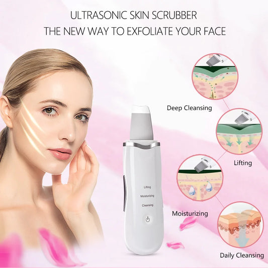 Ultrasonic Shovel Face Scrubber – Deep Cleansing, Lifting & Massage Tool
